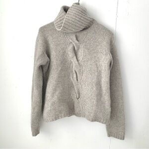 thick 100% cashmere Garnet Hill cableknit sweater